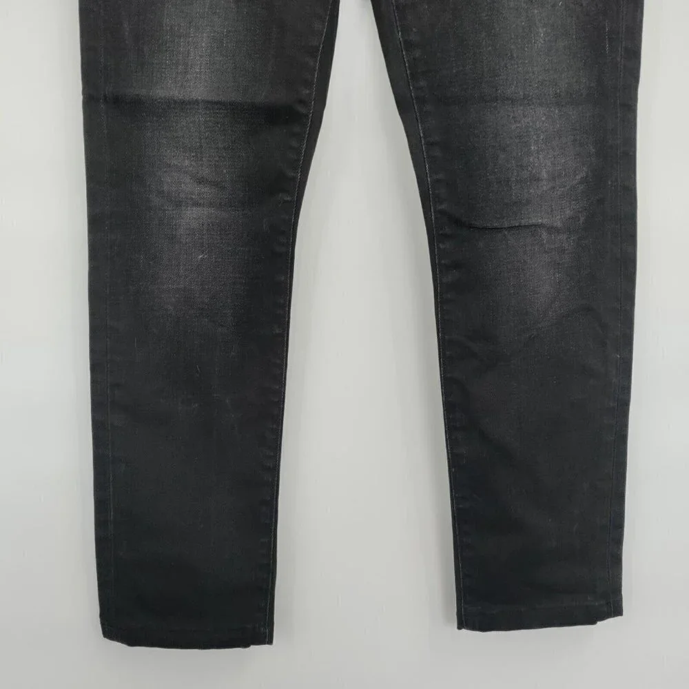 Frame Low-Rise Skinny Cropped Dark Wash Jeans Stretch Relaxed 25 Women Black